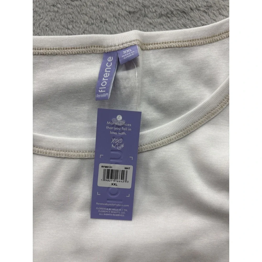 Florence by Mills Womens‎ White Ribbed Tank and Shorts Pajama Set XXL RFM0131